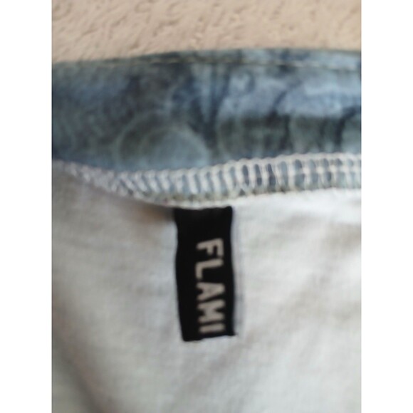 Flamingals Womens M Long Sleeve round neck floral print T-shirt with hoop zipper - Picture 14 of 14